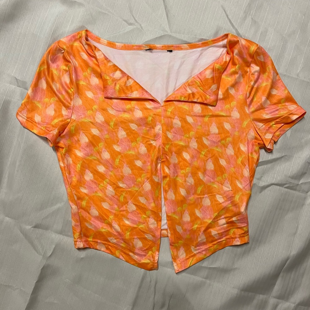 Funky Orange Crop Tee